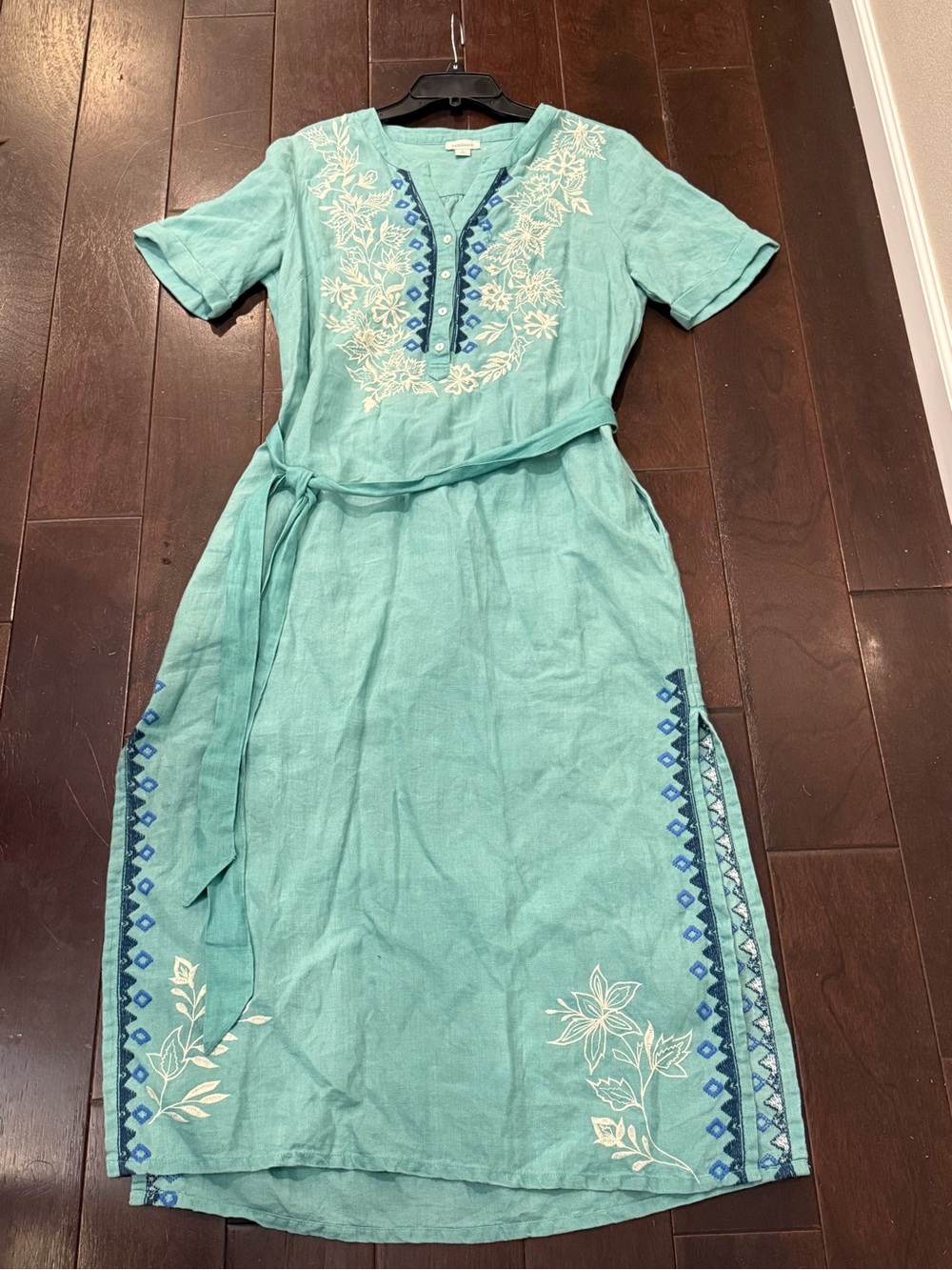 Sundance 100% Linen Embroidered Max Dress
